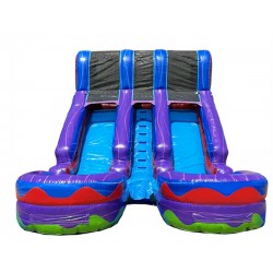 15'H Dual Lane Purple Slide Wet n Dry
