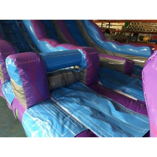 Purple Marble Dual Lane Inflatable Dry Slide Purple Marble Dual Lane Inflatable Dry Slide