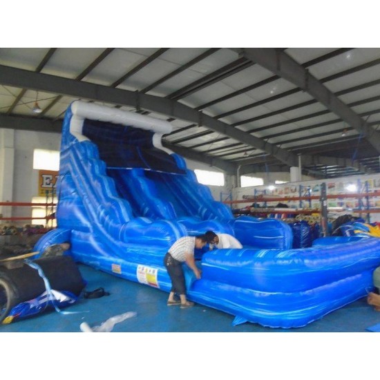 Big Blue Inflatable Water Slide