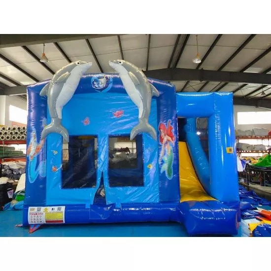 Dolphin Combo Bounce House - Bounce House With Slide | East Inflatables