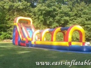 How to make an inflatable slide as 2 parts?